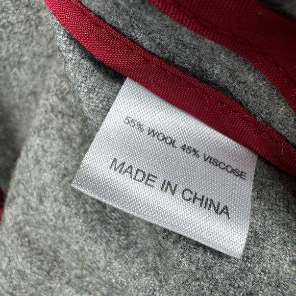 Sinclaire 10 Size Medium Gray Wool Blend Ruffle Coat Jacket Winter Festival - Picture 9 of 11